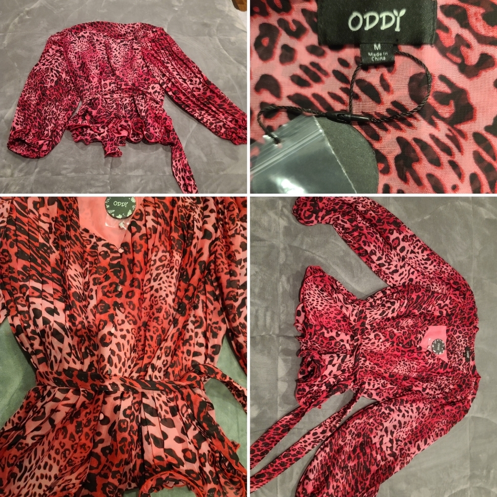 ODDY - NWT - Leopard Print Blouse